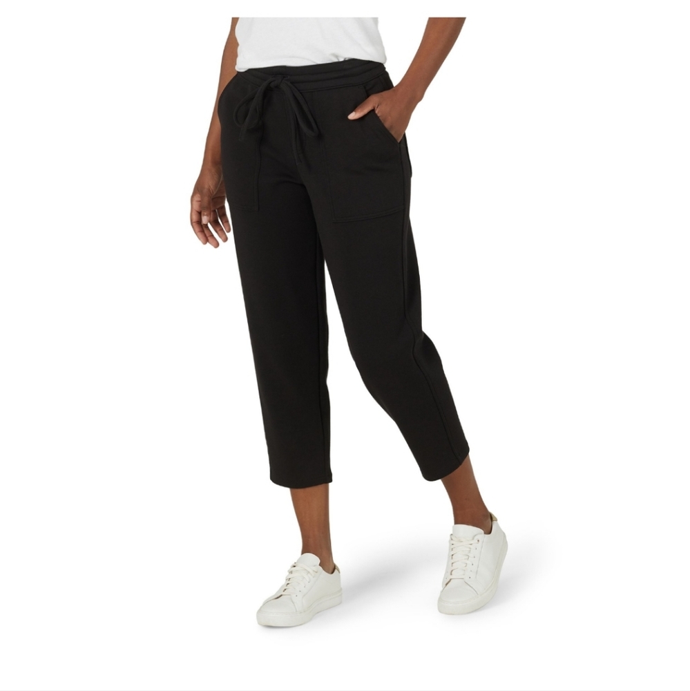Lee Women's High Rise Straight Leg Cropped Knit Pants